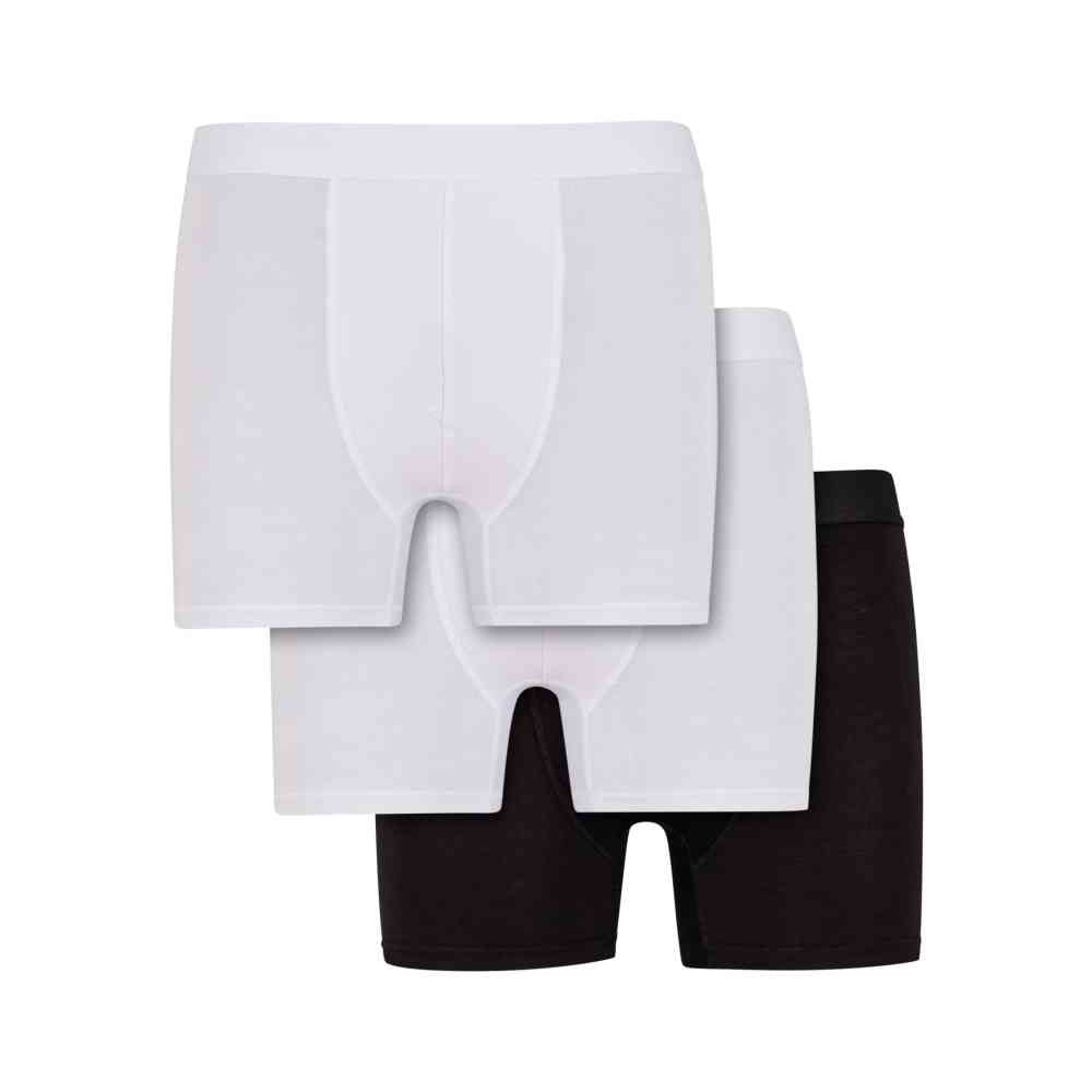 Urban Classics - Bamboo Retro 3-pack Boxershorts pack - White/Black